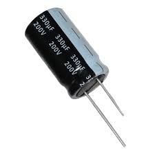 330µF capacitor (200V). Large can, for high power supplies.