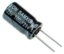 100µF capacitor (25V). For 5V/12V power supply smoothing.