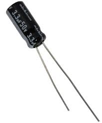 3.3µF capacitor (50V). Less common, for specific RC timing or decoupling.