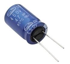 47µF capacitor (450V). Larger capacitance for high voltage filtering.