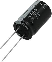 47µF capacitor (450V). Larger capacitance for high voltage filtering.