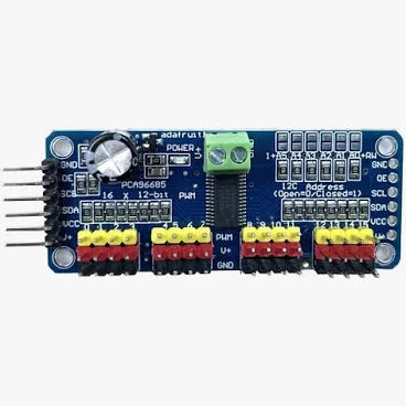 PCA9685 16‑Channel 12‑Bit PWM Servo Driver (I2C)